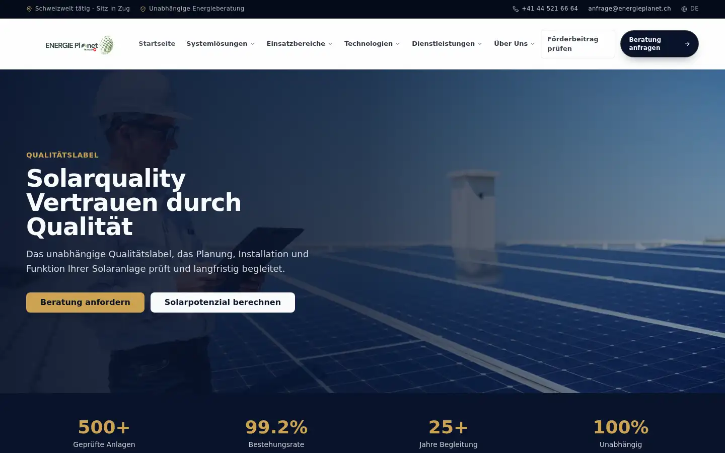 Screenshot of solarmappro.ch
