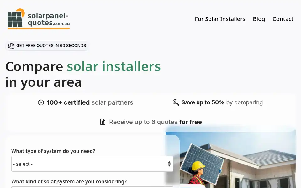 Screenshot of solarpanel-quotes.com.au