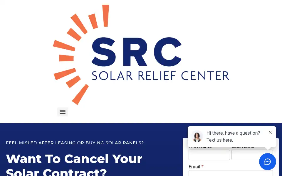 Screenshot of solarreliefcenter.com