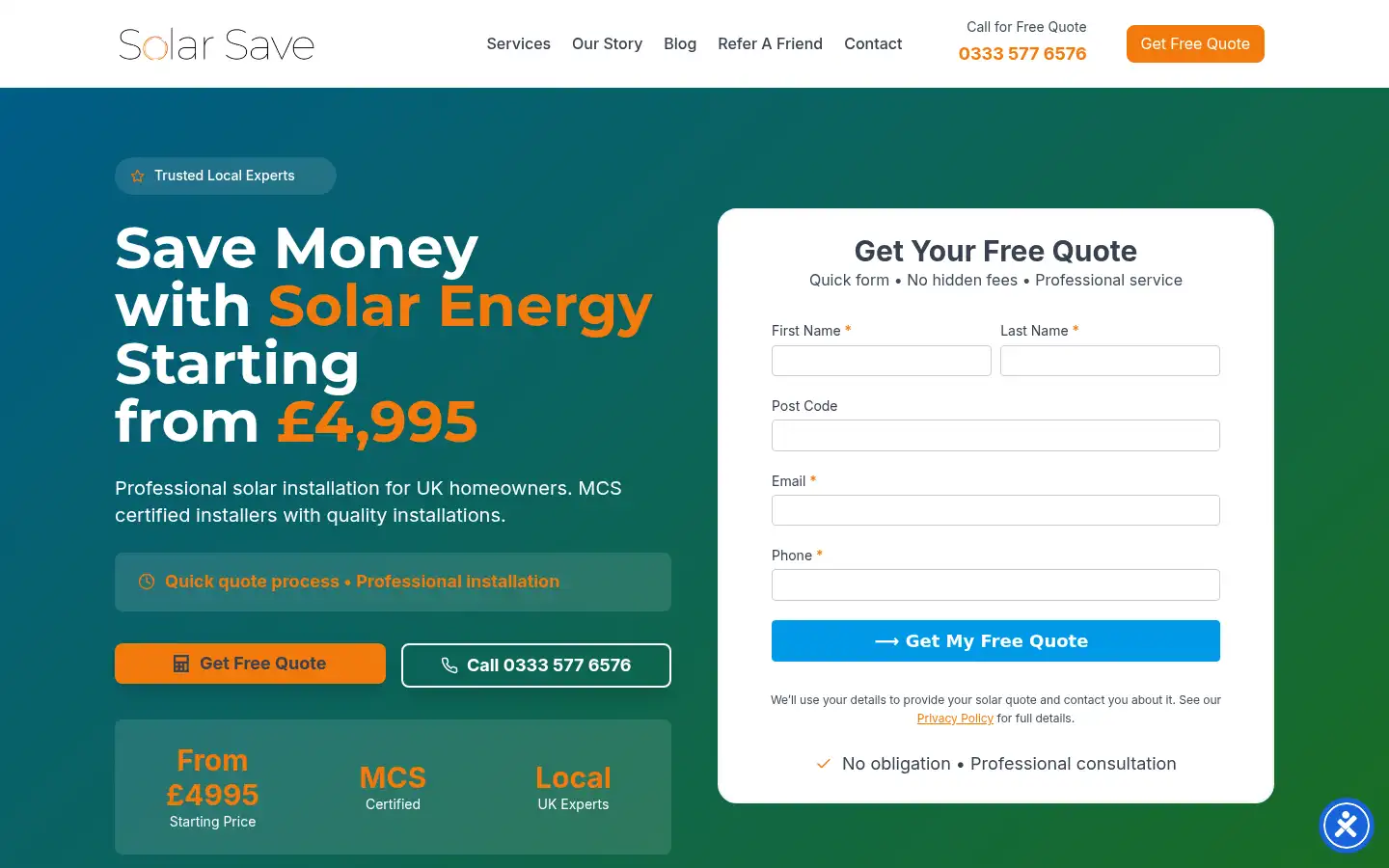 Screenshot of solarsaveltd.co.uk
