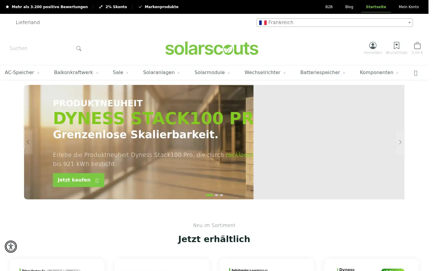 Screenshot of solarscouts.de