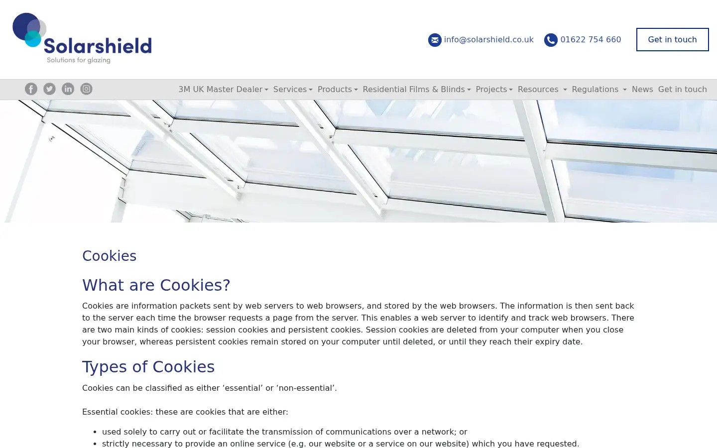Screenshot of solarshield.co.uk