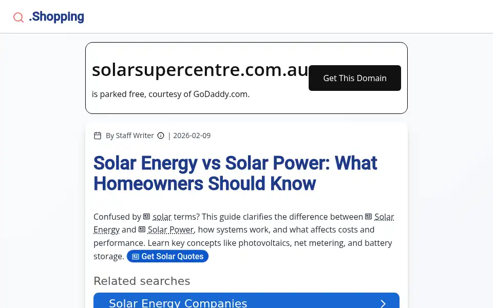 Screenshot of solarsupercentre.com.au