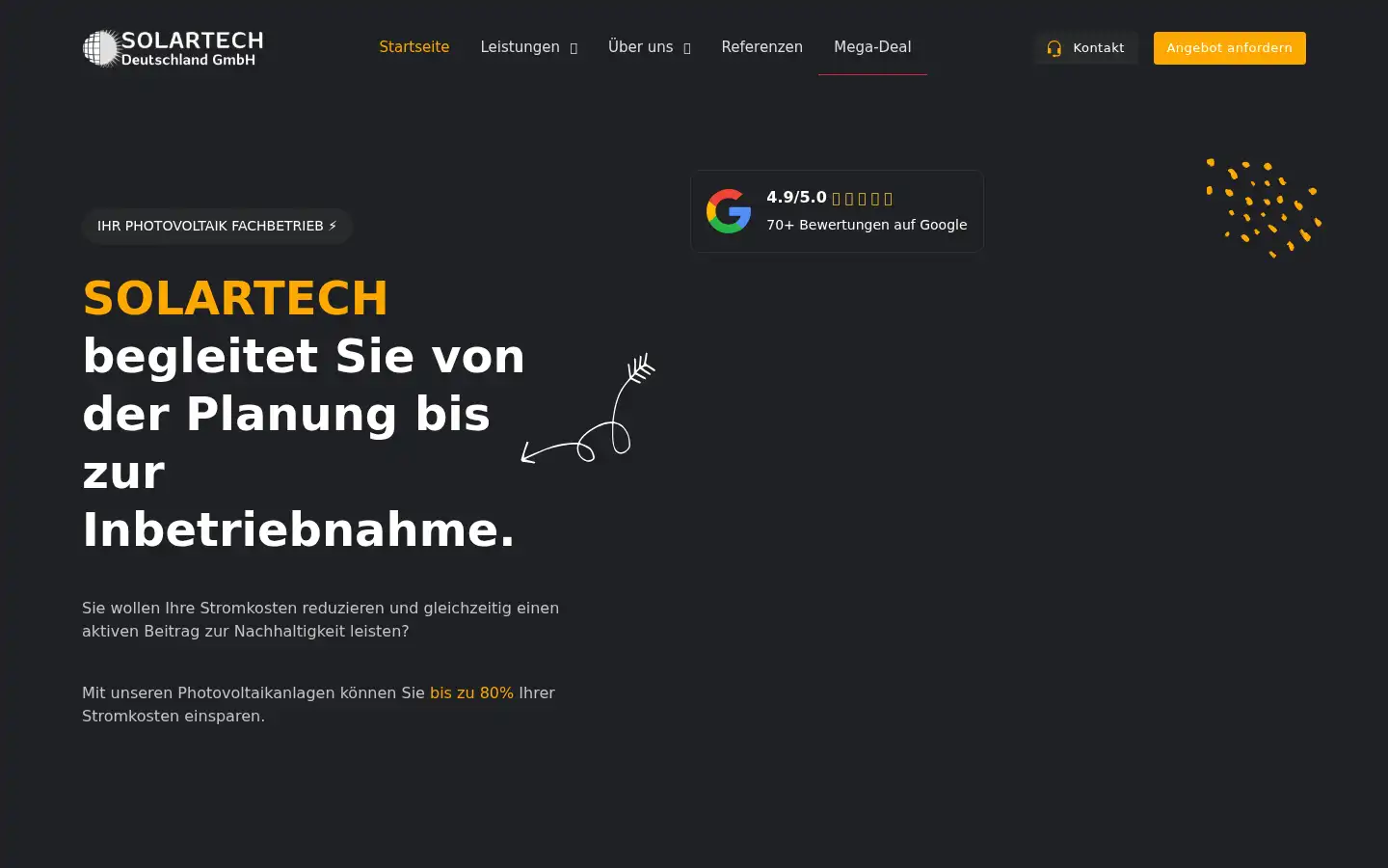 Screenshot of solartech-deutschland.de