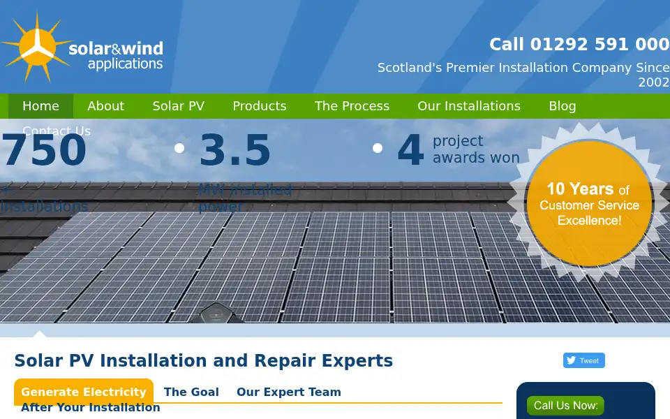 Screenshot of solarwindapplications.com