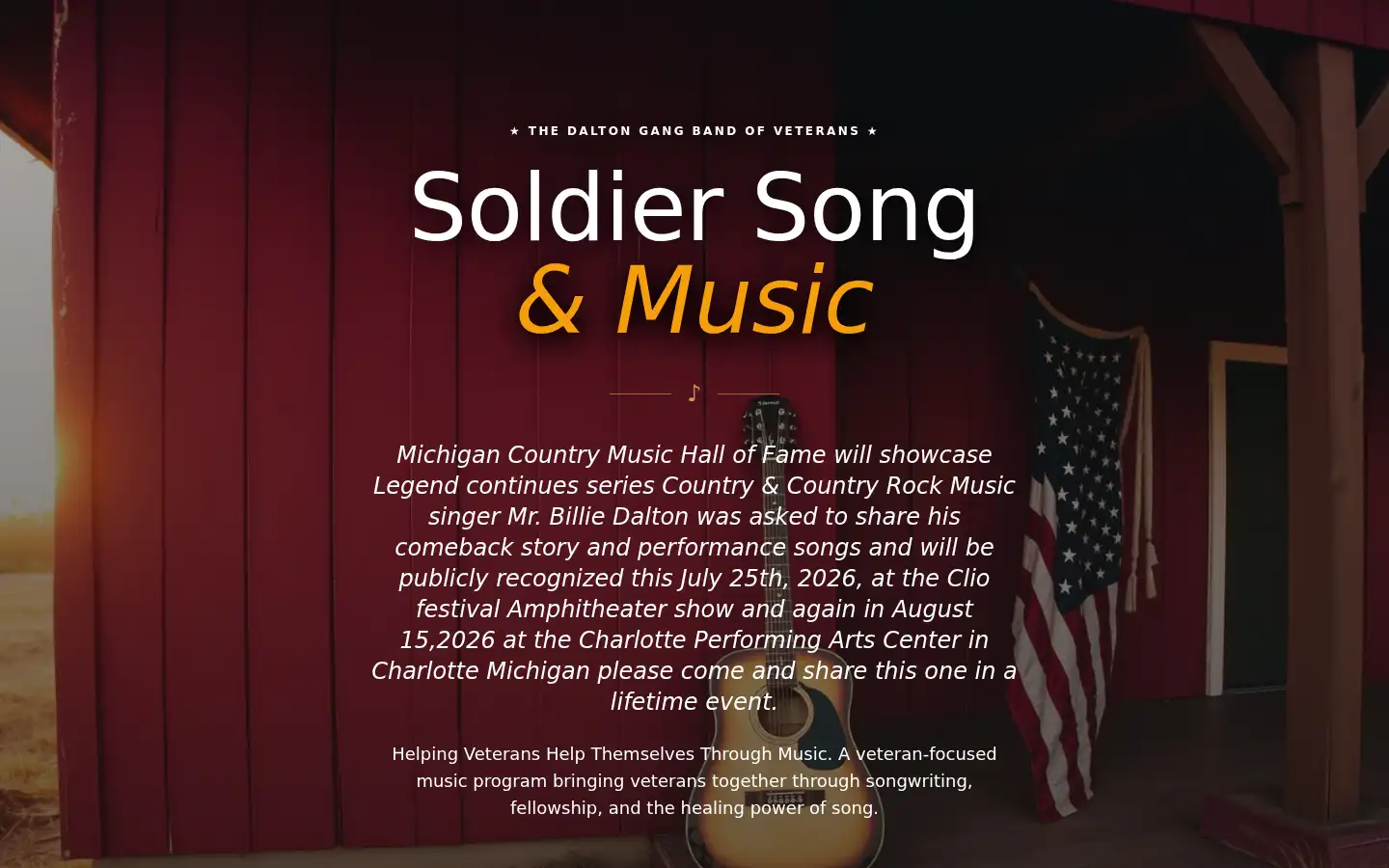 Screenshot of soldiersongmusic.org