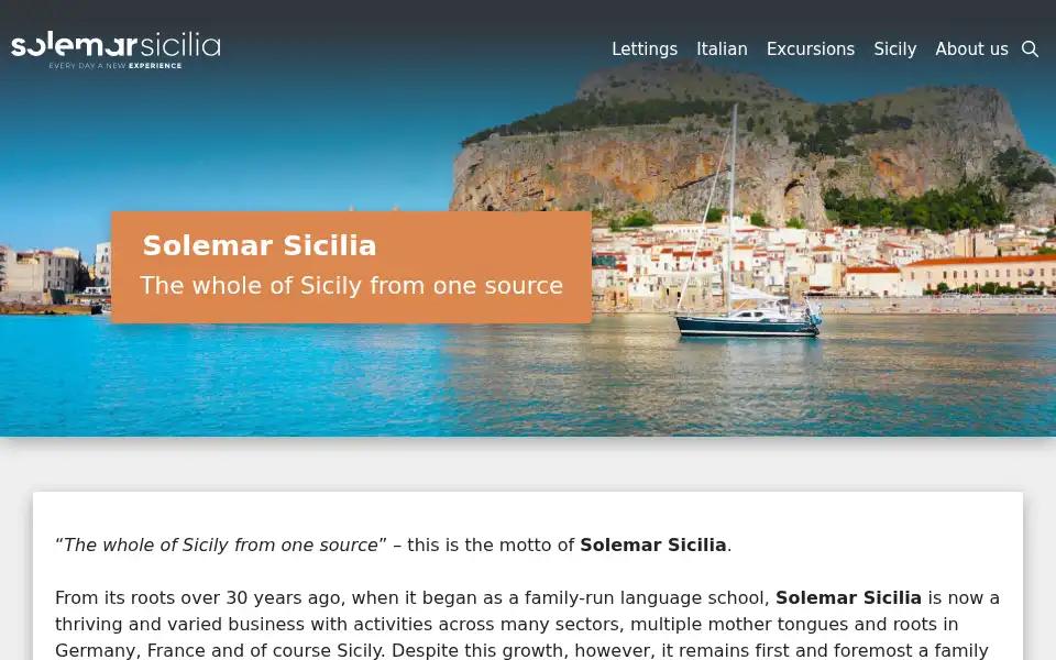 Screenshot of solemar-sicilia.it