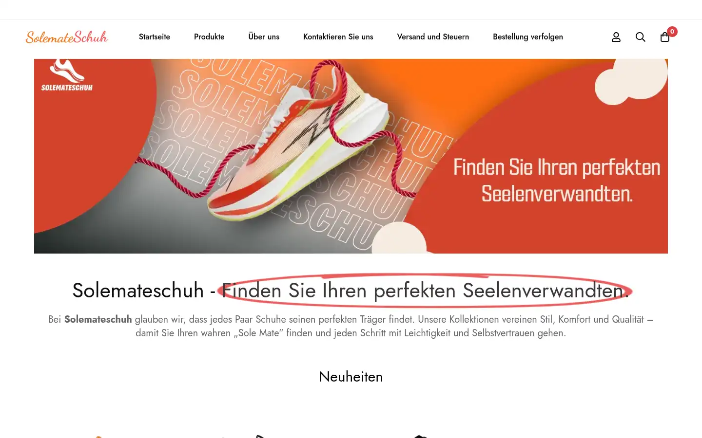 Screenshot of solemateschuh.com