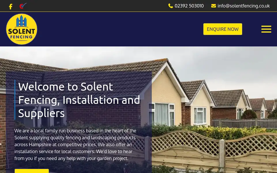 Screenshot of solentfencing.co.uk