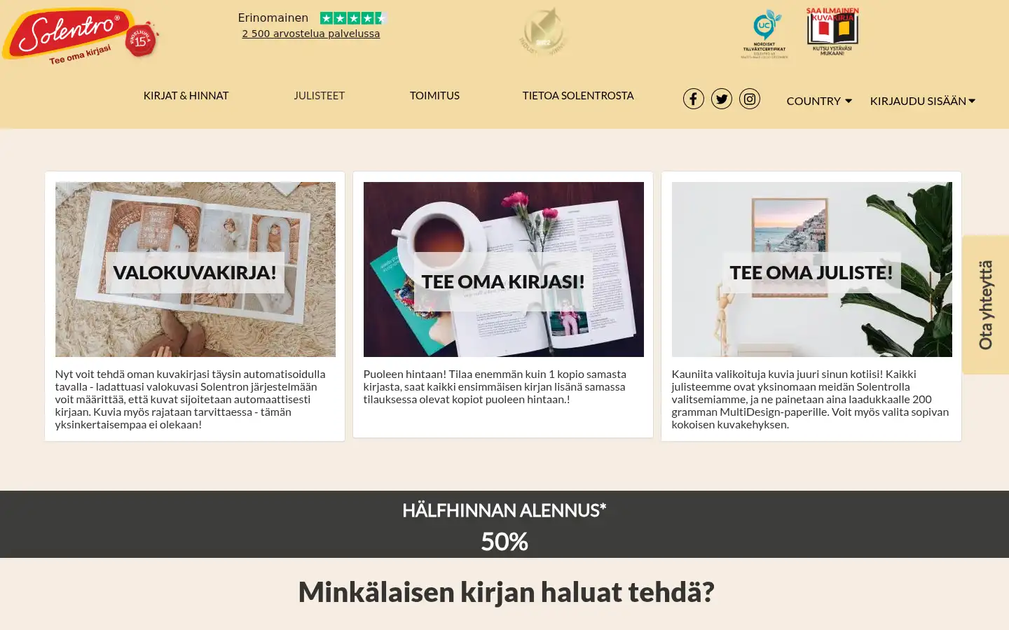 Screenshot of solentro.fi