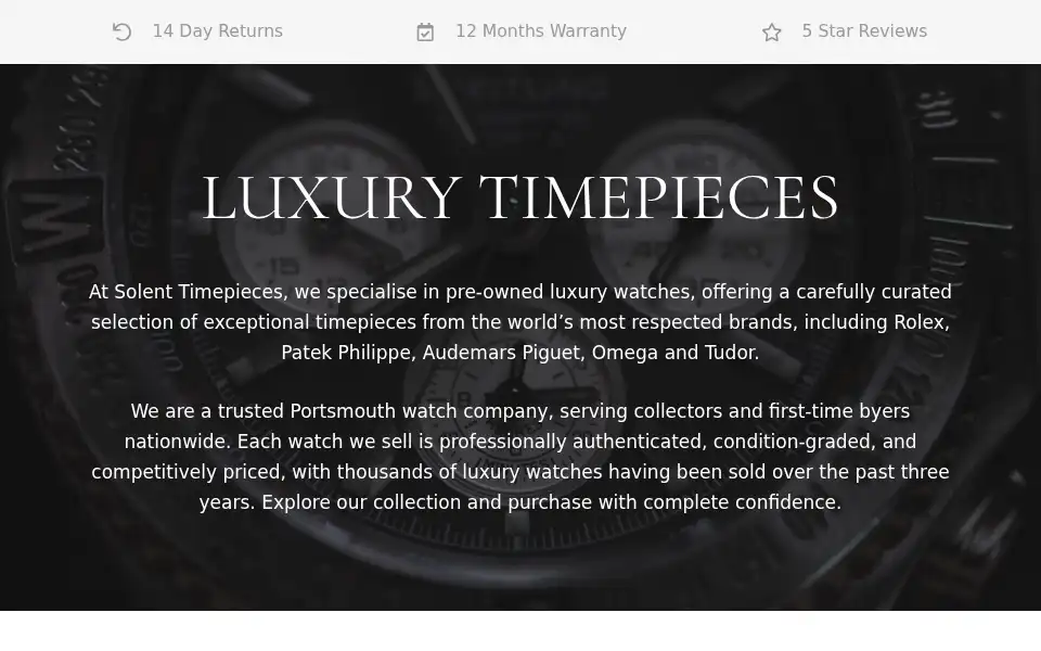 Screenshot of solenttimepieces.co.uk