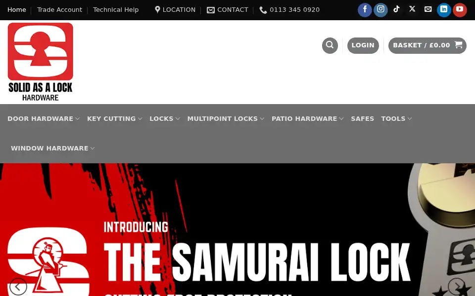 Screenshot of solidasalockhardware.co.uk
