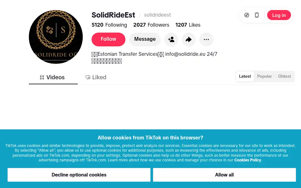 Screenshot of solidride.ee