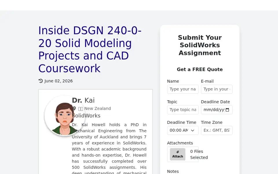 Screenshot of solidworksassignmenthelp.com