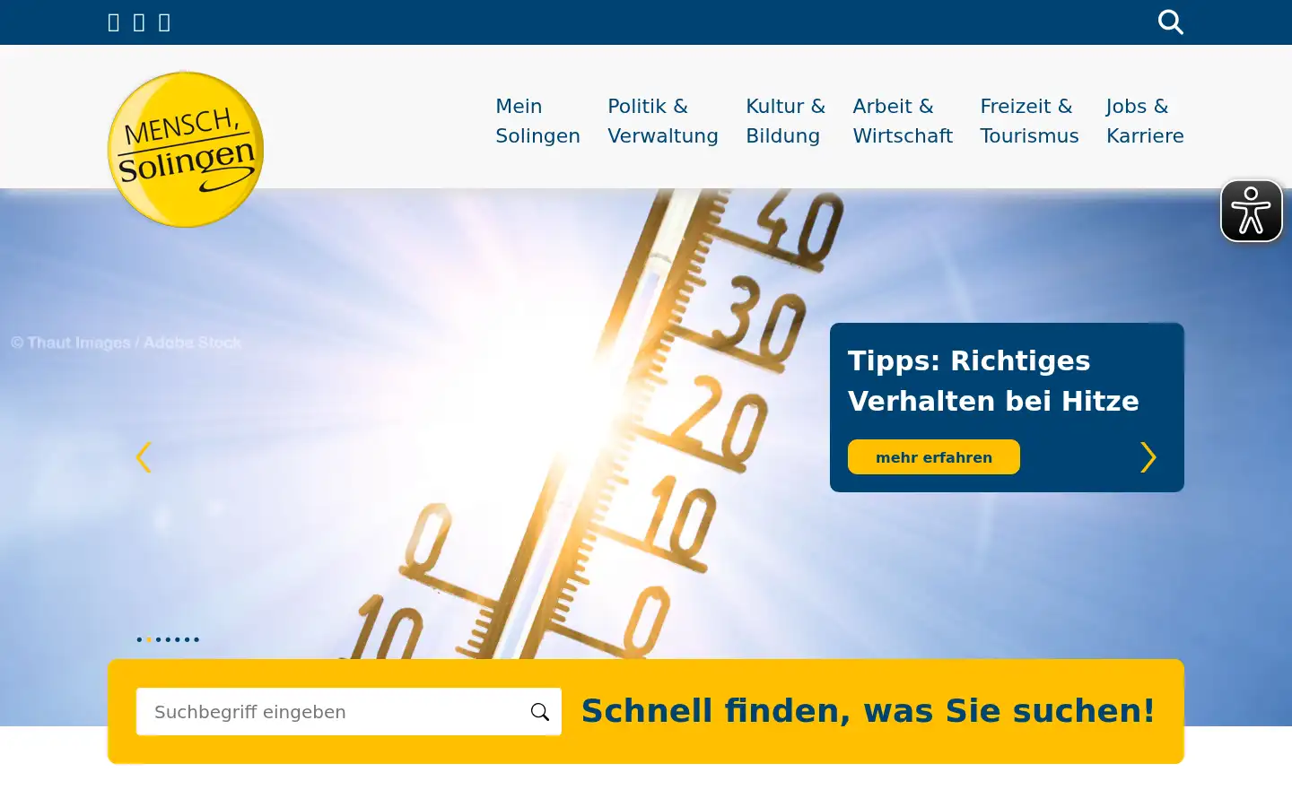 Screenshot of solingen.de