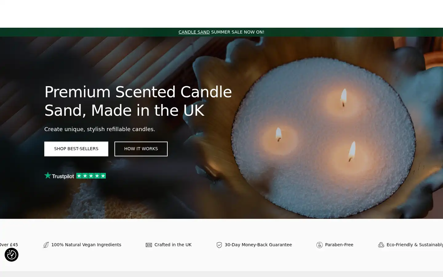 Screenshot of soliracandle.com