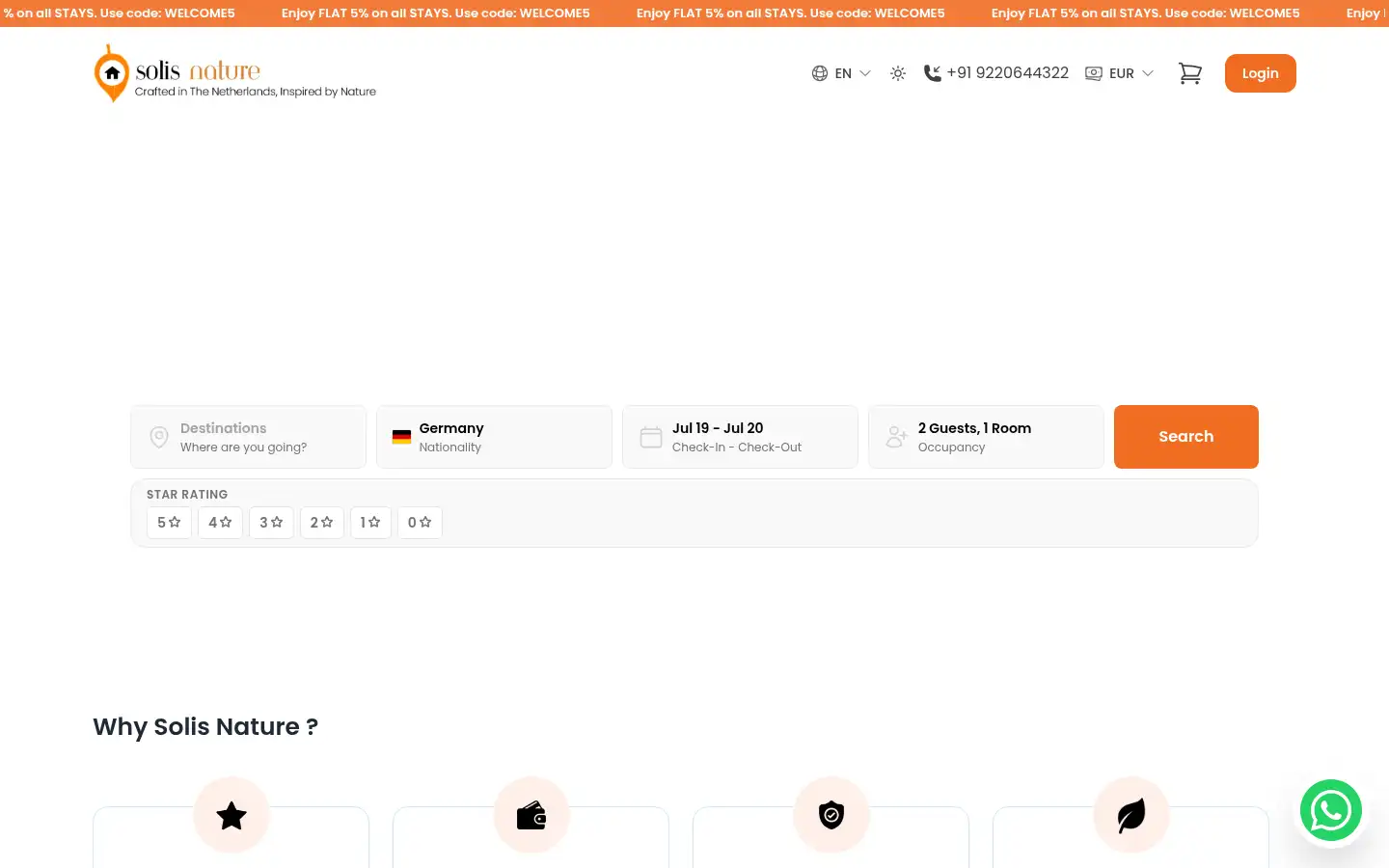 Screenshot of solisnature.com