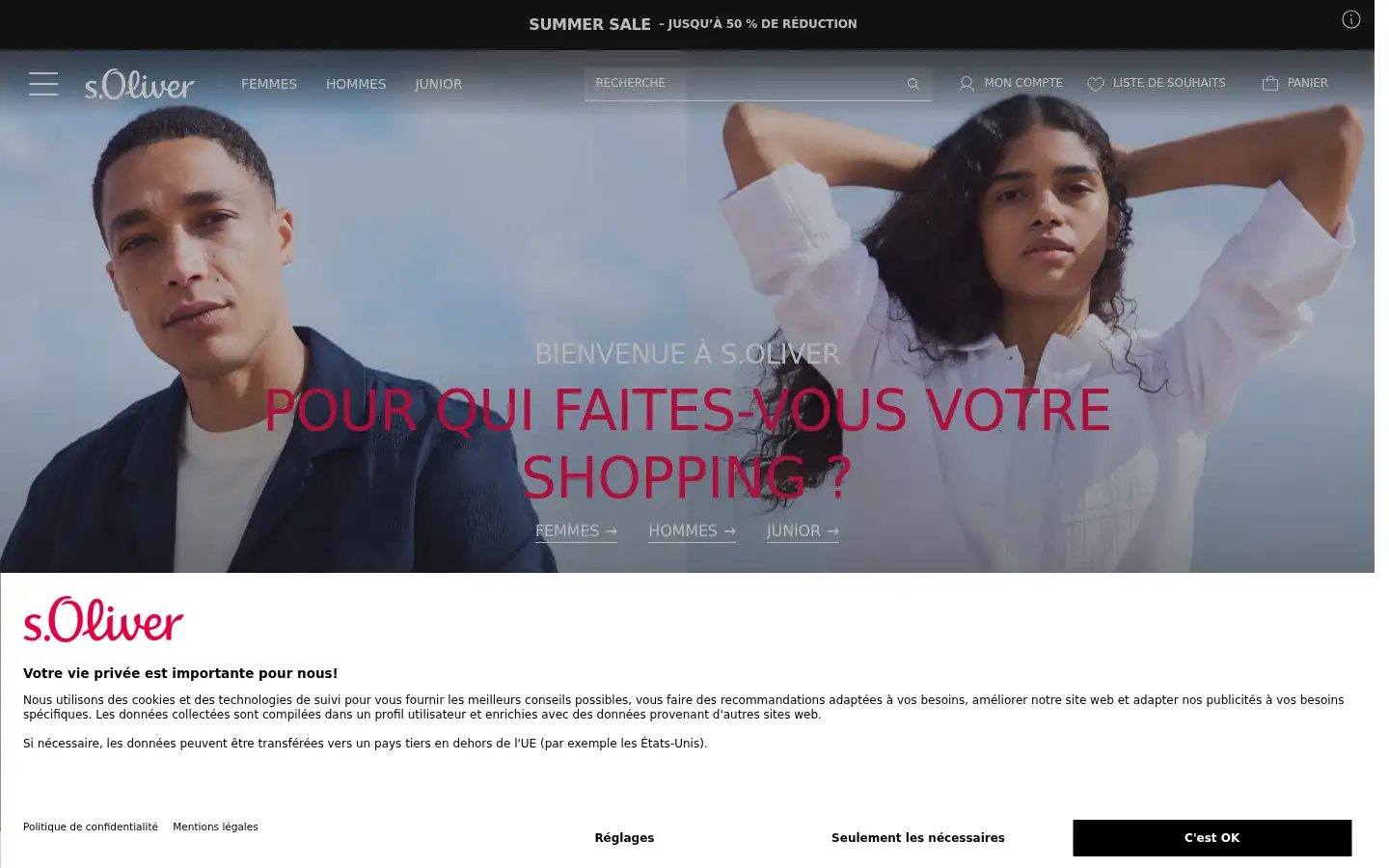 Screenshot of soliver.com