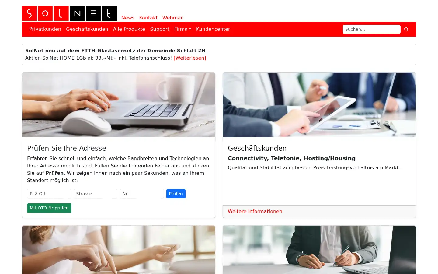 Screenshot of solnet.ch