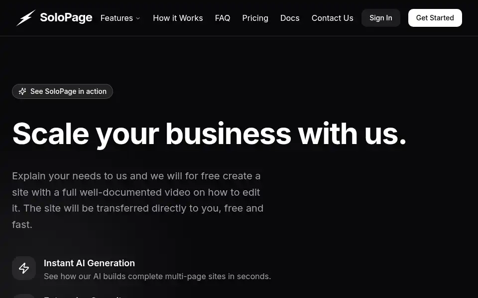 Screenshot of solopage.co