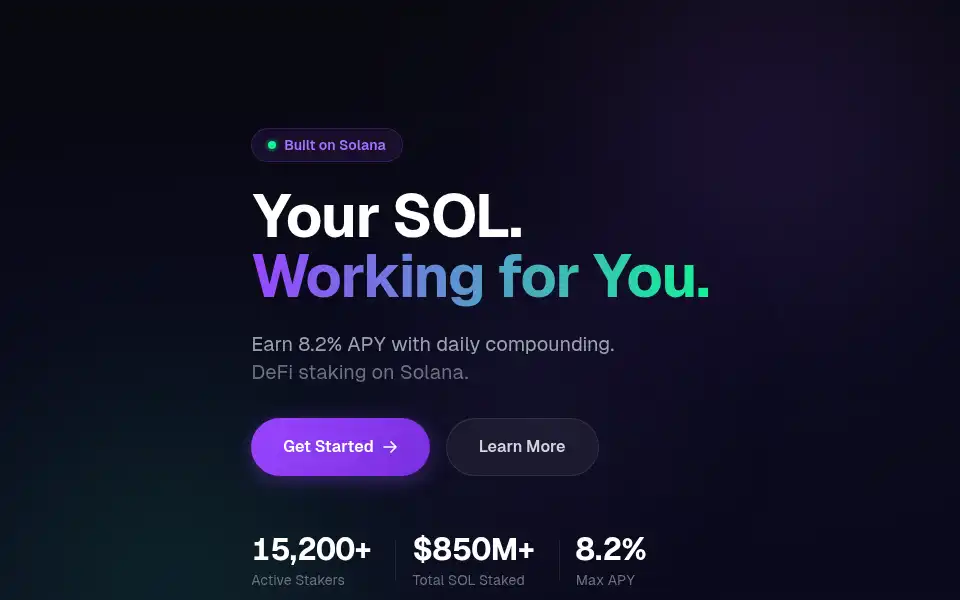 Screenshot of solstaker.com