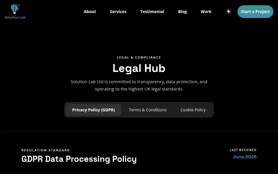 Screenshot of solutionlab.uk