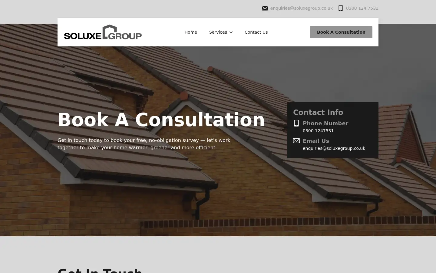 Screenshot of soluxegroup.co.uk
