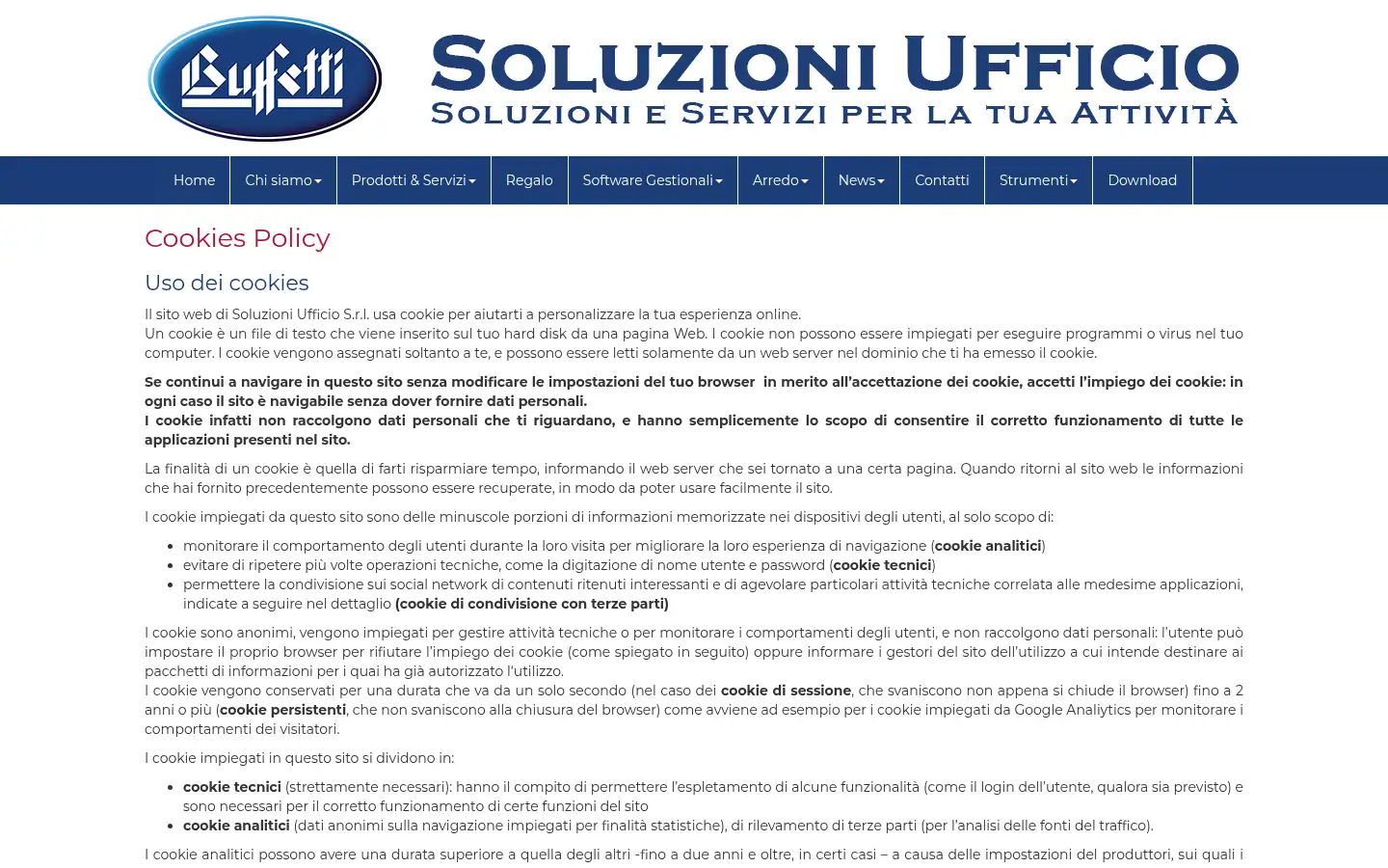 Screenshot of soluzioni-ufficio.it