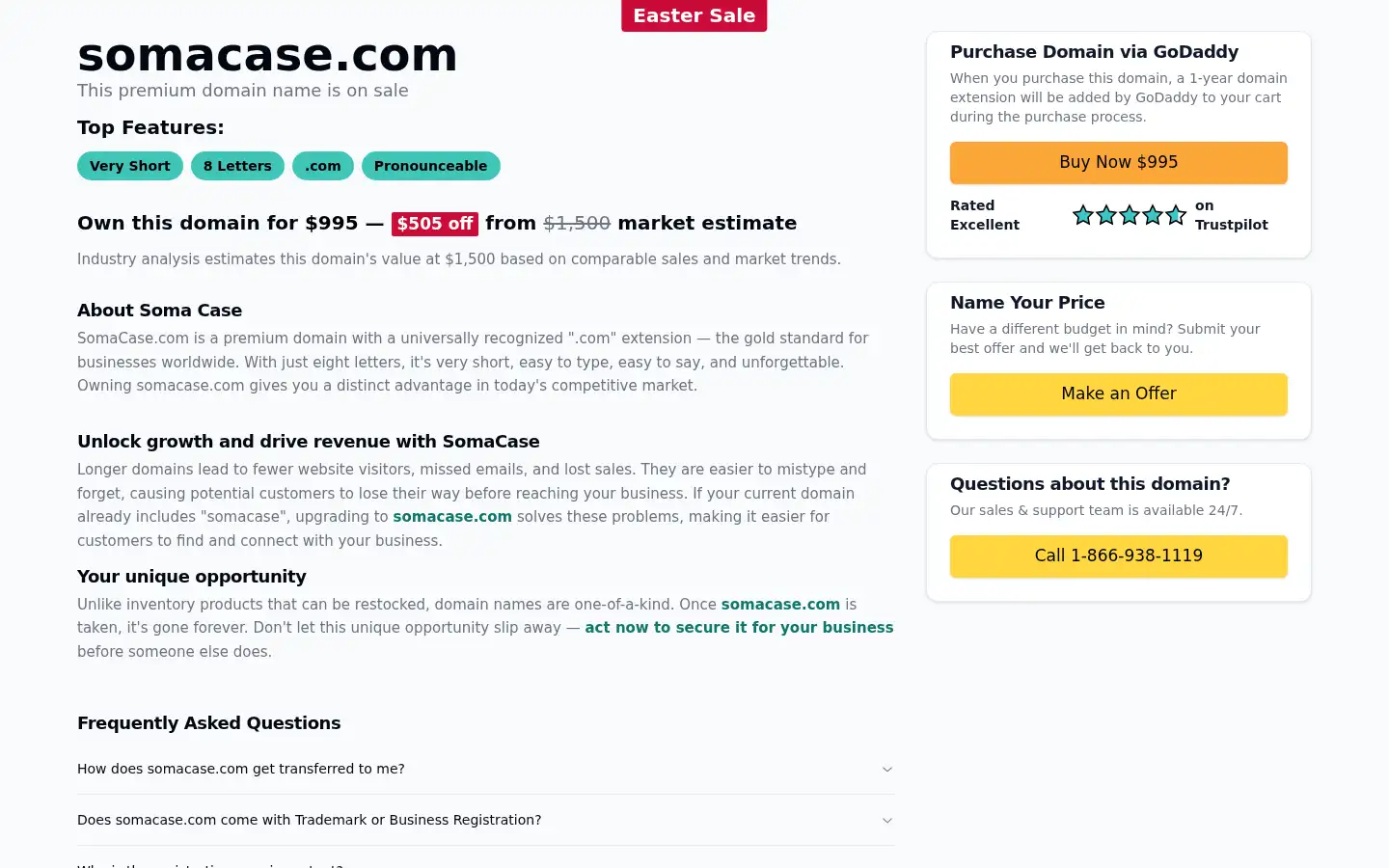 Screenshot of somacase.com