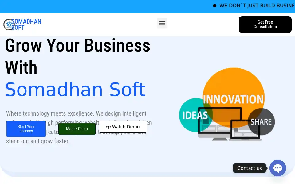 Screenshot of somadhansoft.com