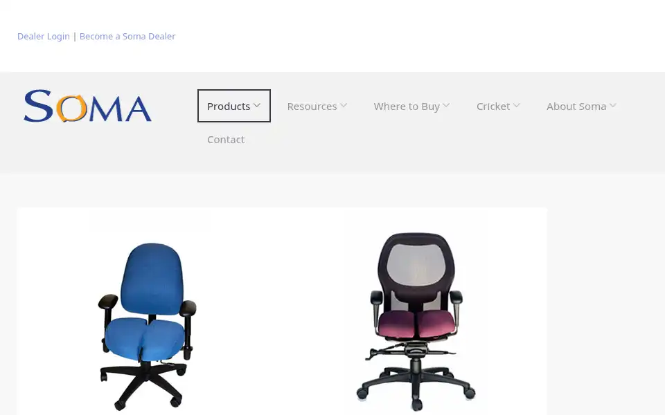 Screenshot of somaergo.com