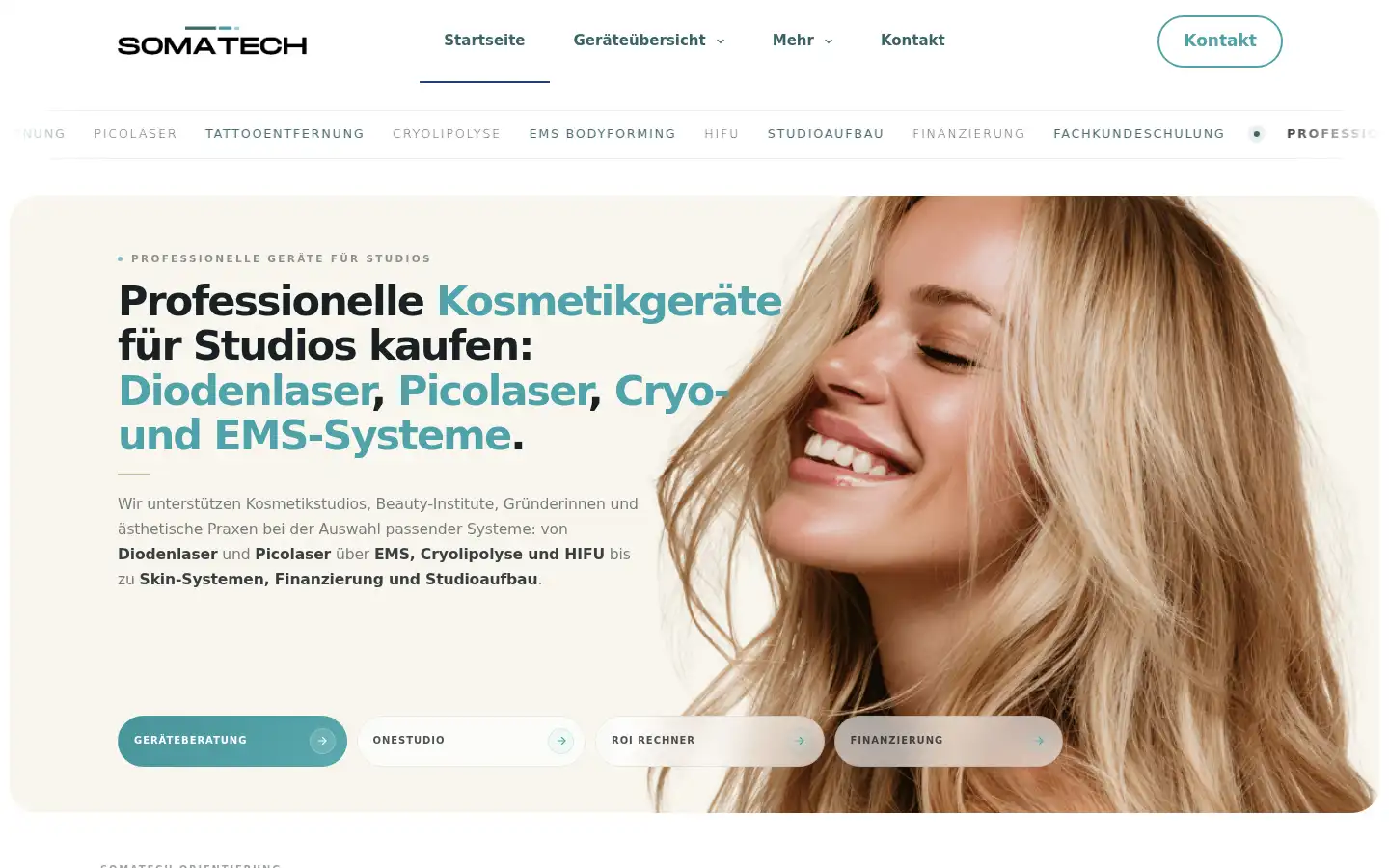 Screenshot of somatech-laser.de