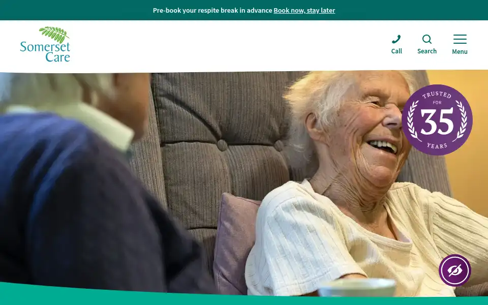 Screenshot of somersetcare.co.uk