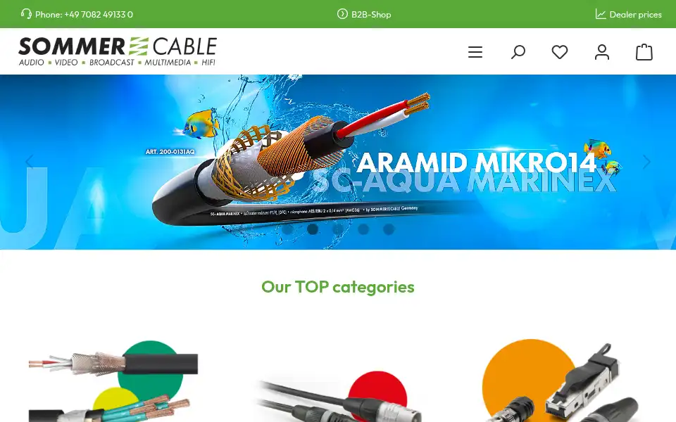 Screenshot of sommercable.com