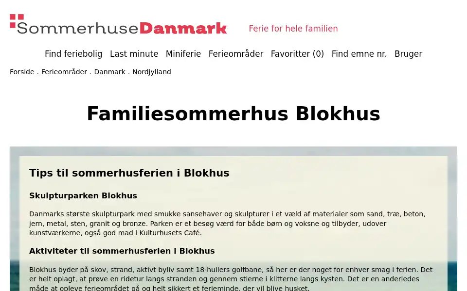 Screenshot of sommerhusedanmark.dk
