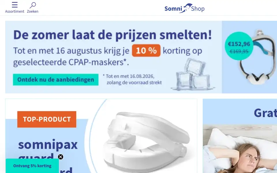 Screenshot of somnishop.nl