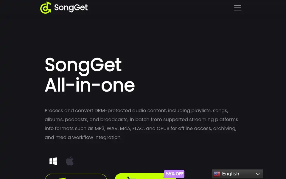Screenshot of songget.com