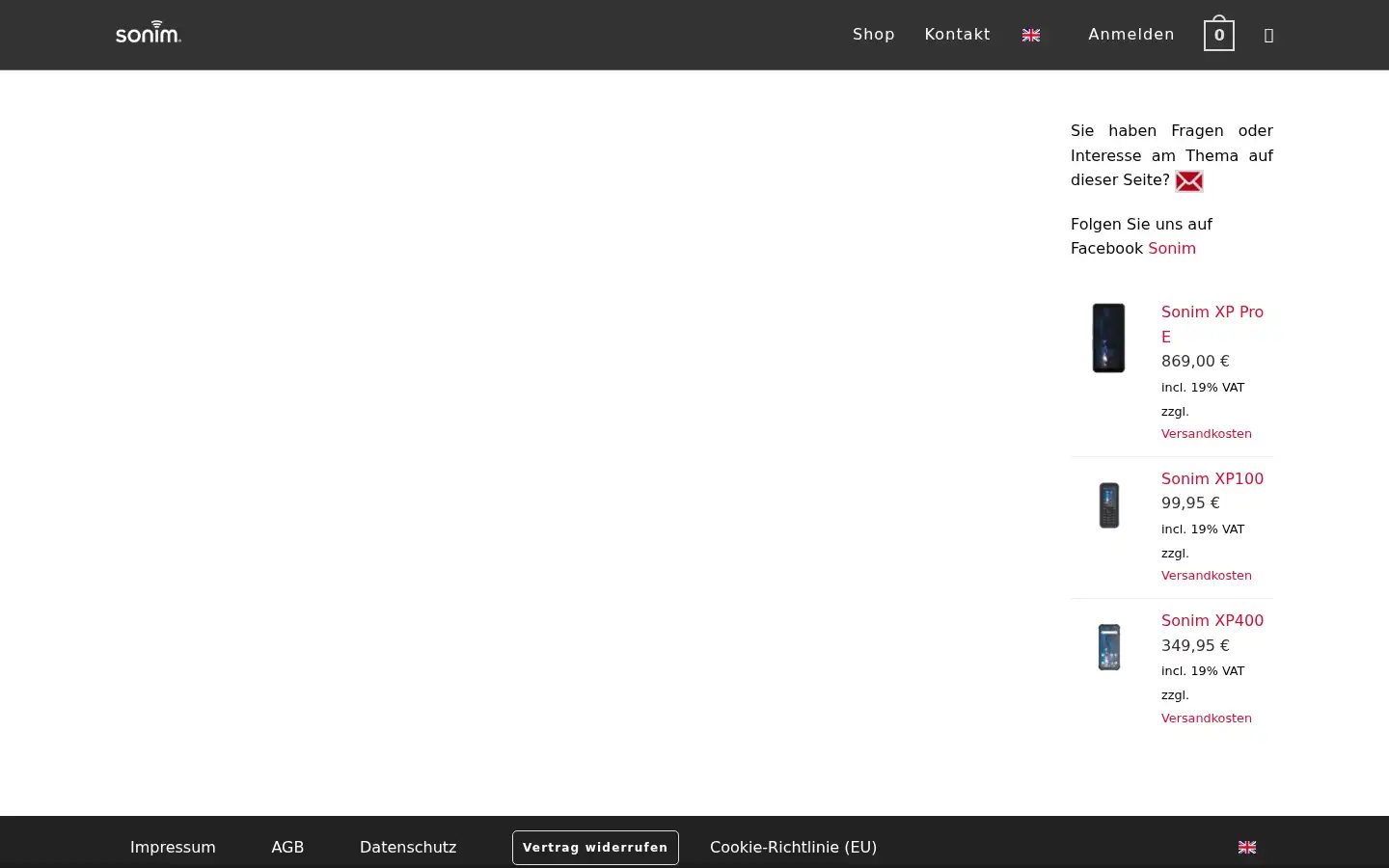 Screenshot of sonim.de