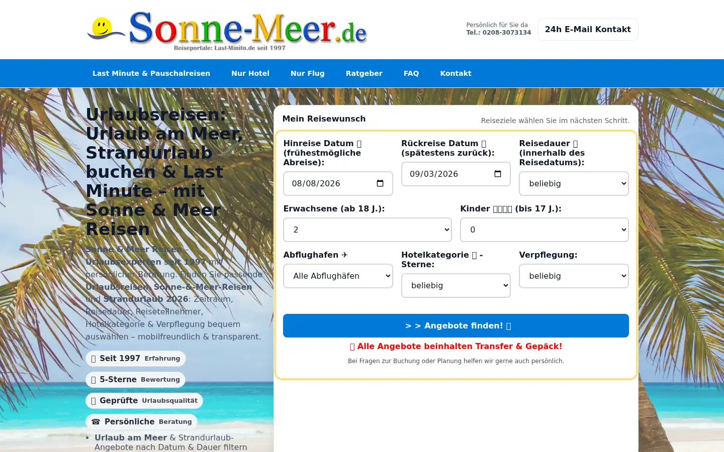 Screenshot of sonne-meer.de