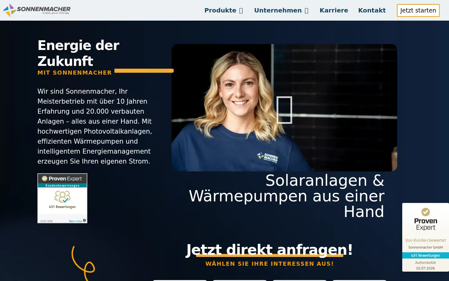 Screenshot of sonnenmacher.de