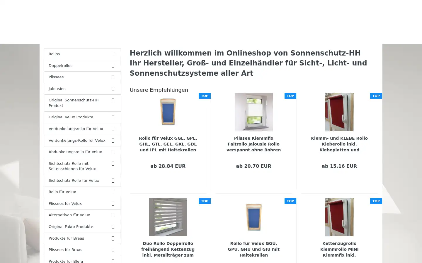 Screenshot of sonnenschutz-hh.de