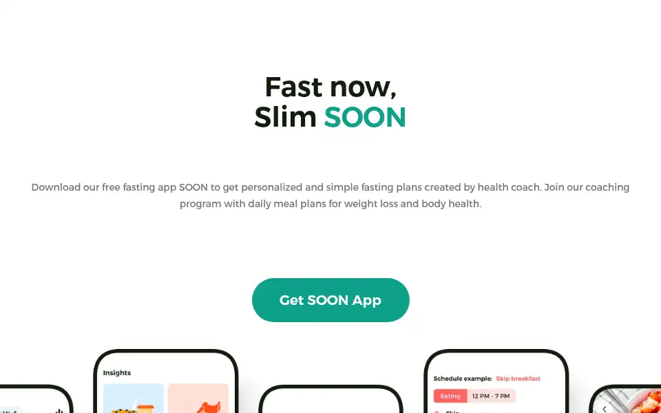 Screenshot of soonfasting.com