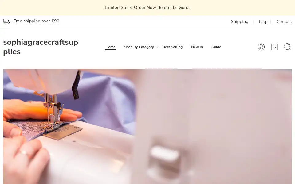 Screenshot of sophiagracecraftsupplies.co.uk