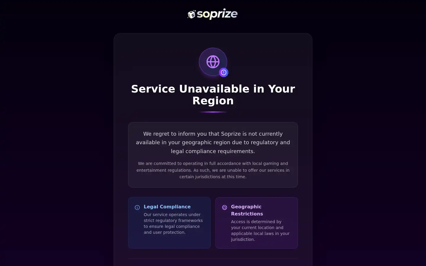 Screenshot of soprize.com