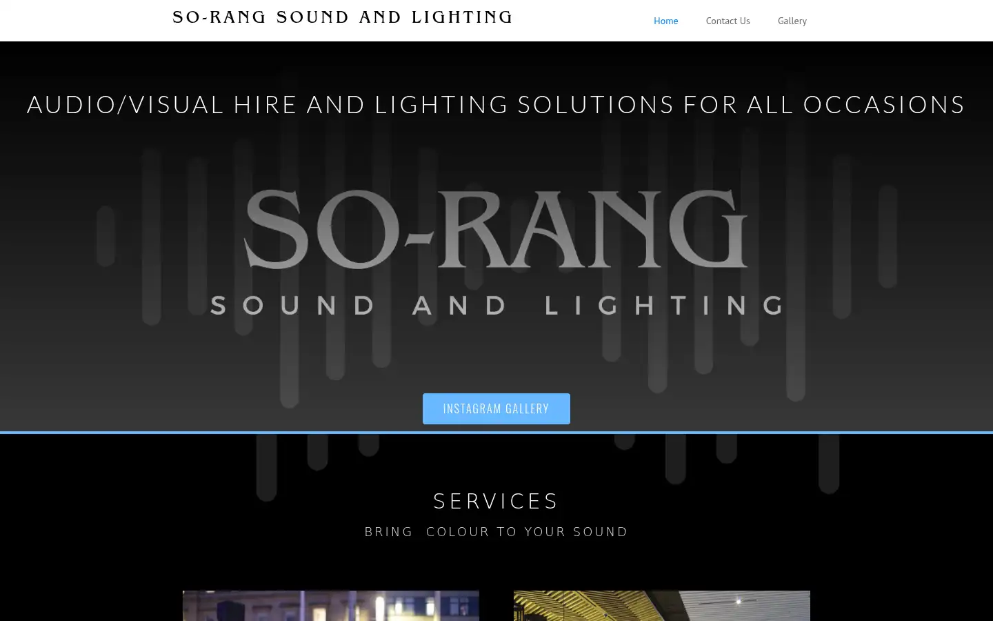 Screenshot of sorangsoundandlighting.co.uk