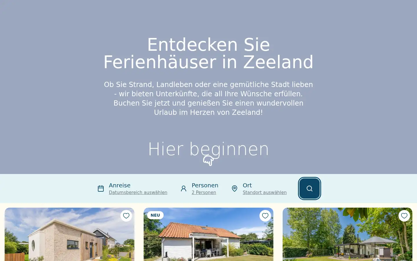 Screenshot of sorglosurlaubinzeeland.de