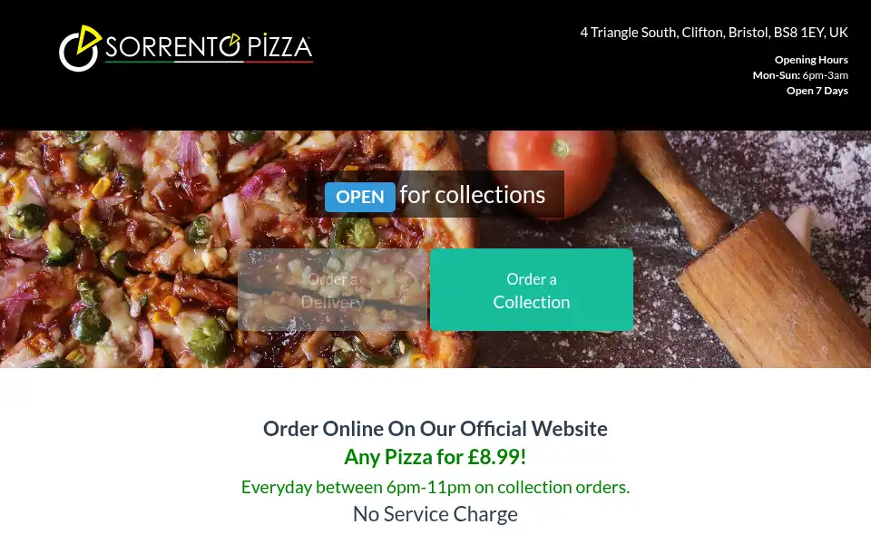 Screenshot of sorrentopizza.co.uk