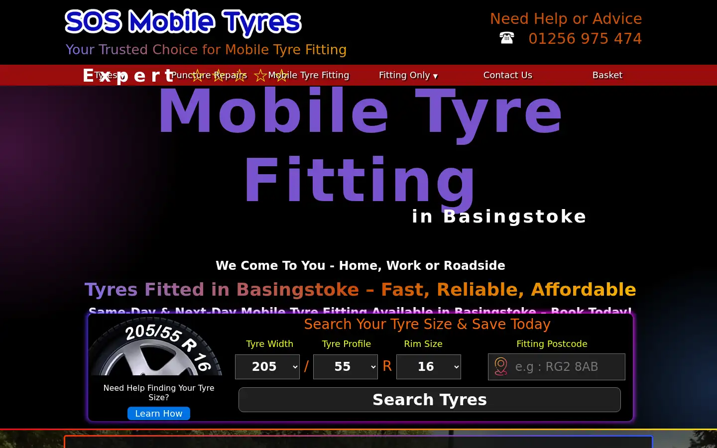 Screenshot of sos-tyres.co.uk