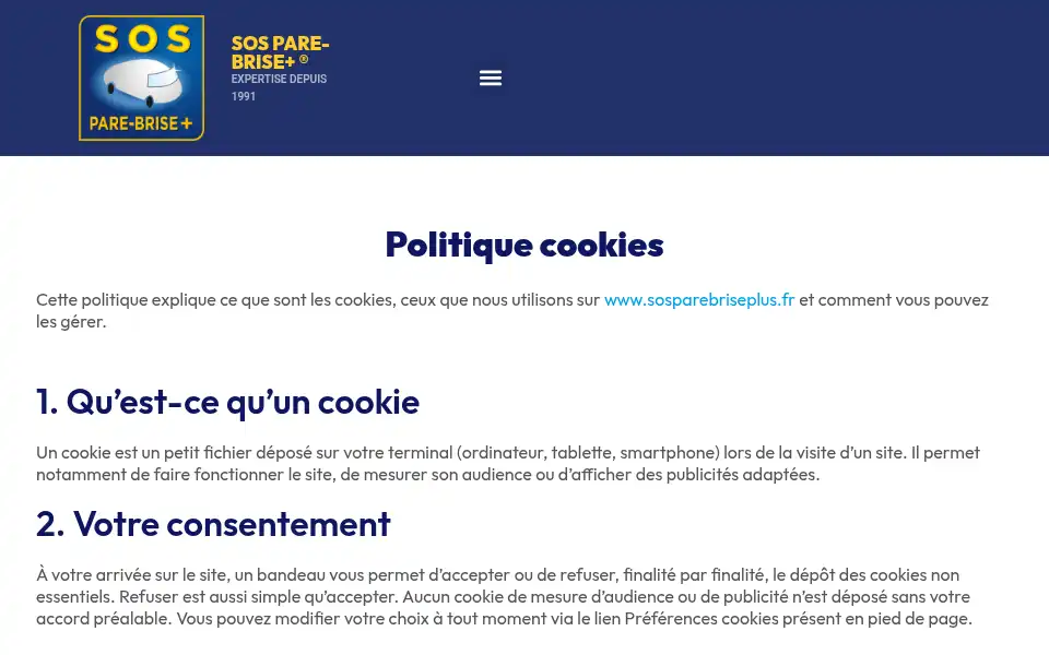Screenshot of sosparebriseplus.fr
