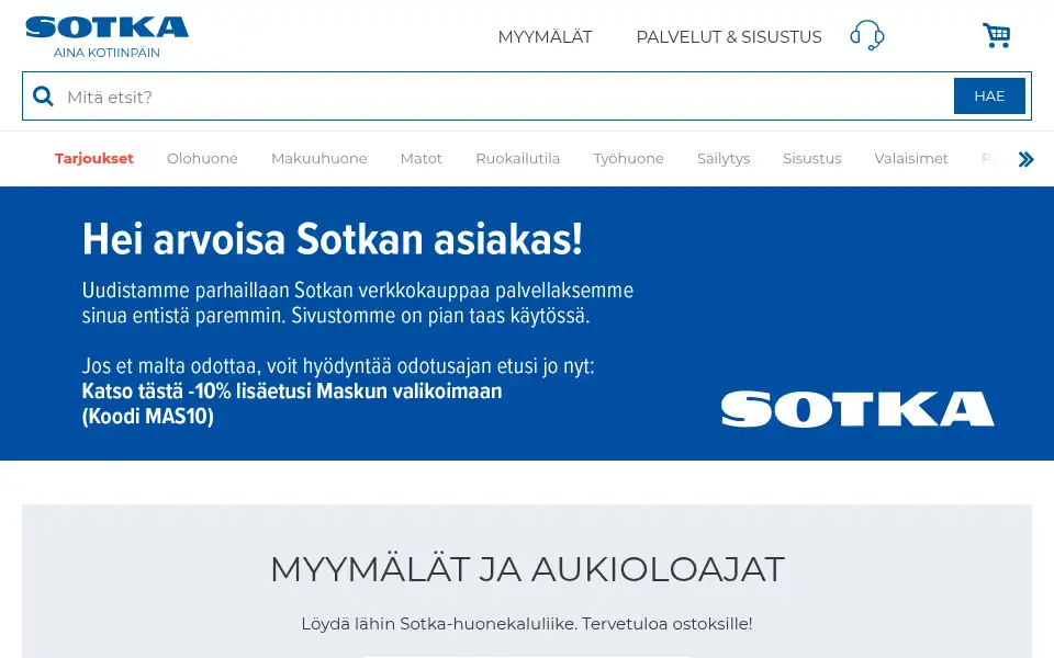 Screenshot of sotka.fi